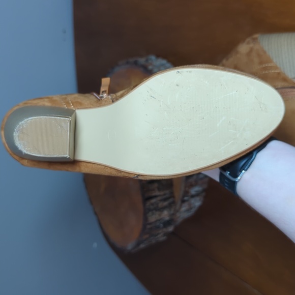 LAST CHANCE-Faux Suede Heeled Booties, size 10 - Picture 9 of 14